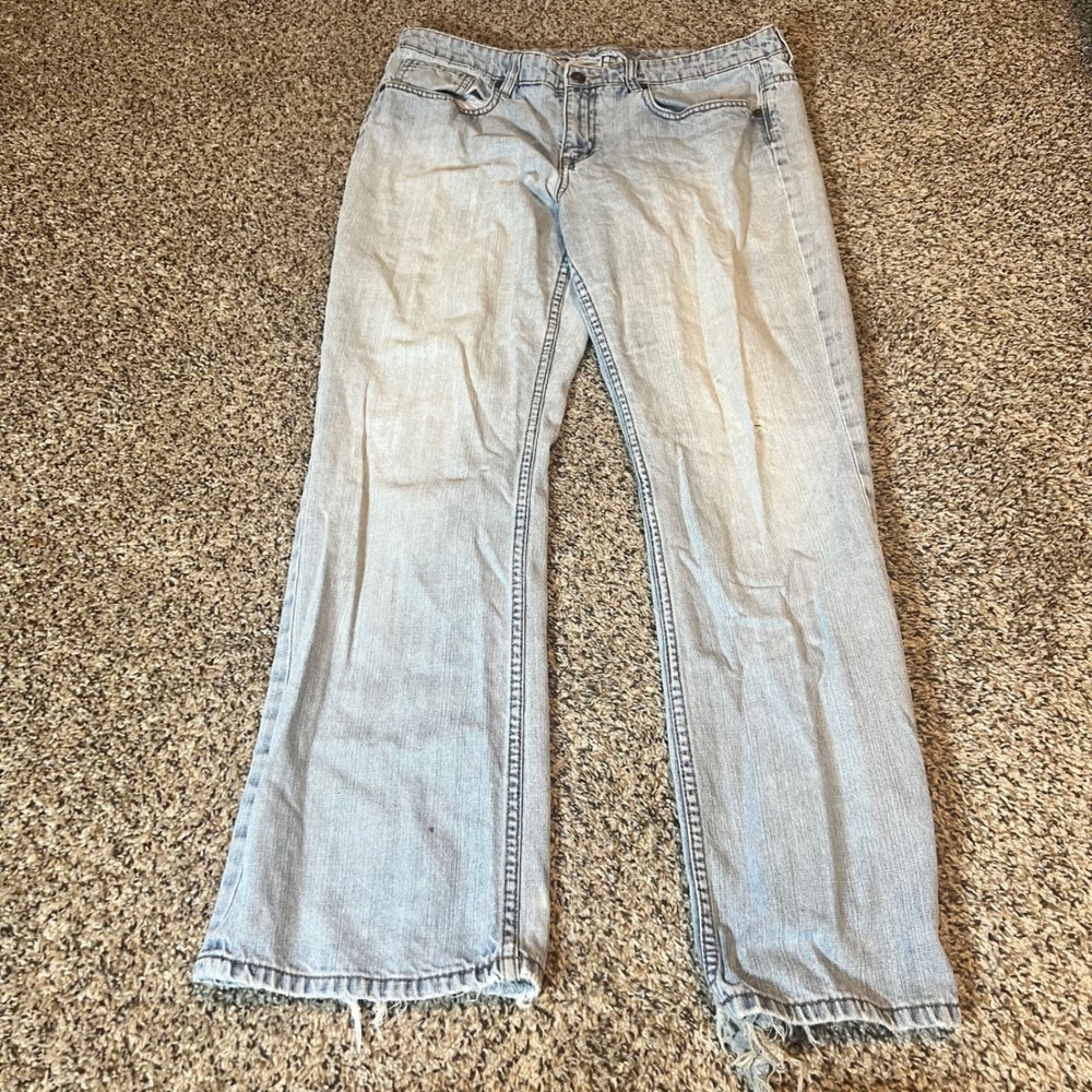 Vintage Tommy Hilfiger Women Light Wash Distressed Flare Jeans Size 14R